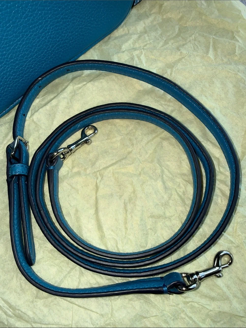 Coach Pebbled Leather Crossbody in Bright Blue